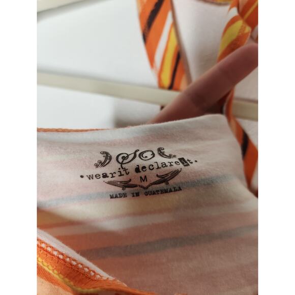 Vintage y2k SO Stipe Hippie Groovy 70s Halter Tank Top Shirt Medium Summer Beach - Picture 5 of 5